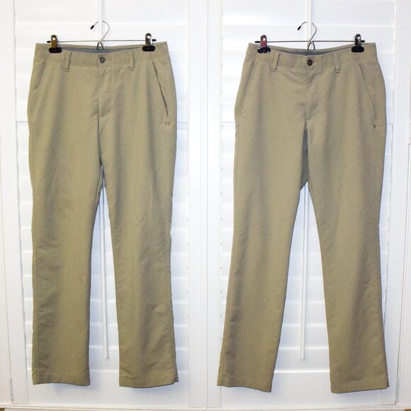 *Under Armour* Men's UA Drive Pants in "Barley" Khaki/Beige- sizes 32/32 x 2! - Picture 1 of 10